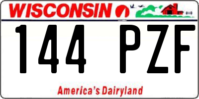WI license plate 144PZF