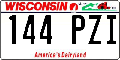 WI license plate 144PZI