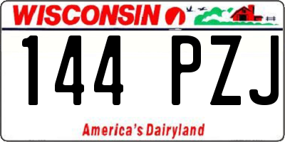 WI license plate 144PZJ