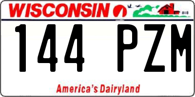 WI license plate 144PZM