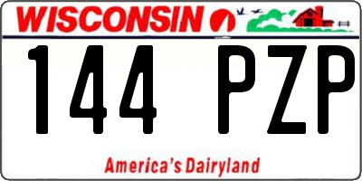 WI license plate 144PZP