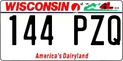 WI license plate 144PZQ