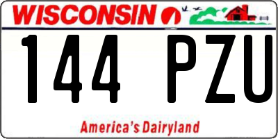WI license plate 144PZU