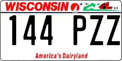 WI license plate 144PZZ
