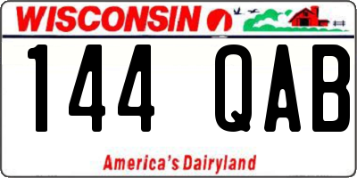 WI license plate 144QAB