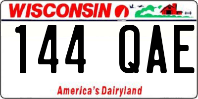 WI license plate 144QAE