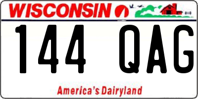 WI license plate 144QAG