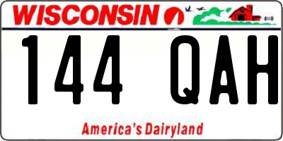WI license plate 144QAH