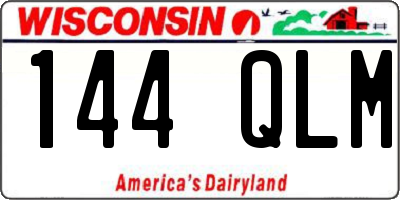 WI license plate 144QLM