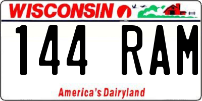 WI license plate 144RAM