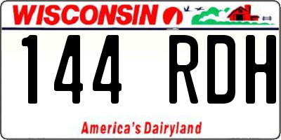 WI license plate 144RDH