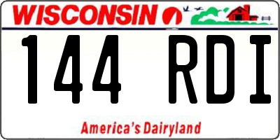 WI license plate 144RDI