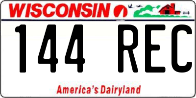 WI license plate 144REC