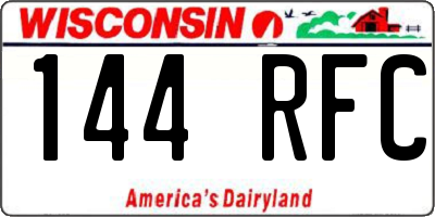 WI license plate 144RFC