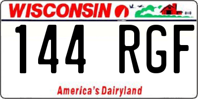 WI license plate 144RGF