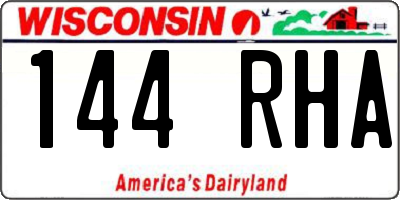WI license plate 144RHA