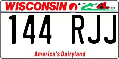 WI license plate 144RJJ