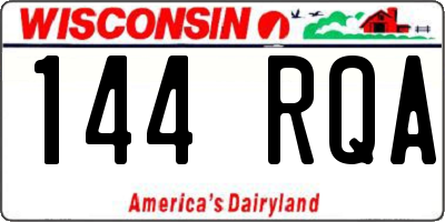 WI license plate 144RQA