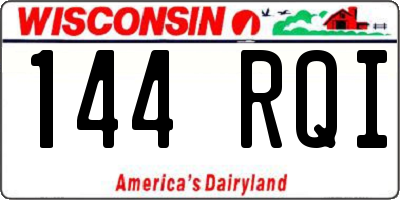 WI license plate 144RQI