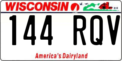 WI license plate 144RQV