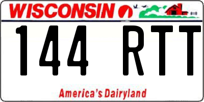 WI license plate 144RTT