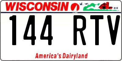 WI license plate 144RTV