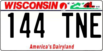 WI license plate 144TNE