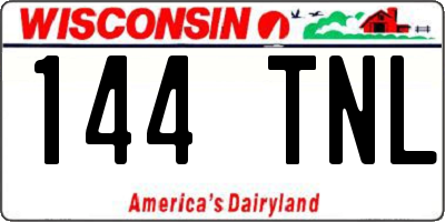 WI license plate 144TNL