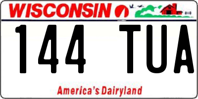 WI license plate 144TUA