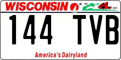 WI license plate 144TVB