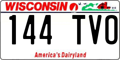 WI license plate 144TVO