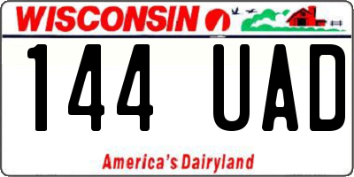 WI license plate 144UAD