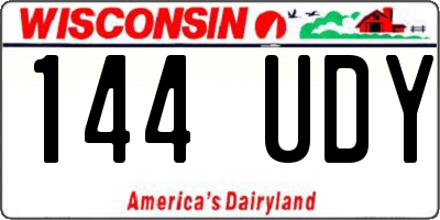 WI license plate 144UDY