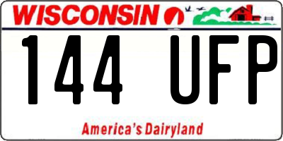 WI license plate 144UFP