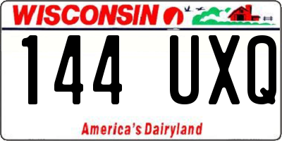 WI license plate 144UXQ