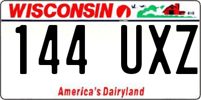 WI license plate 144UXZ
