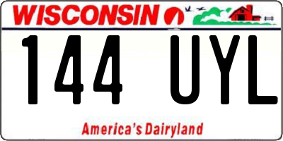 WI license plate 144UYL