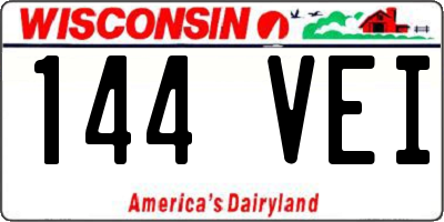 WI license plate 144VEI