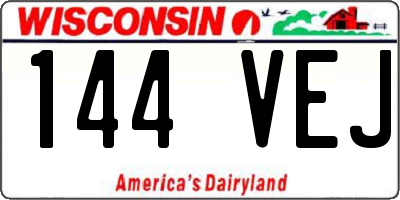 WI license plate 144VEJ