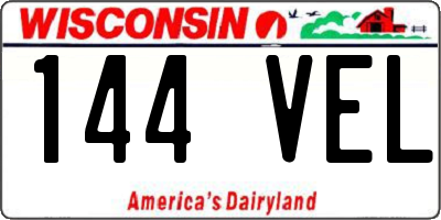 WI license plate 144VEL