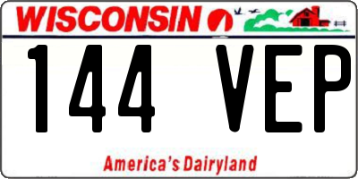WI license plate 144VEP