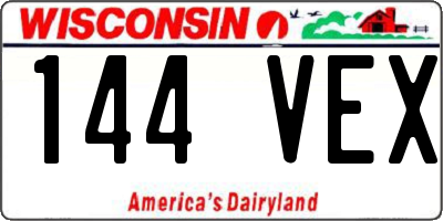 WI license plate 144VEX