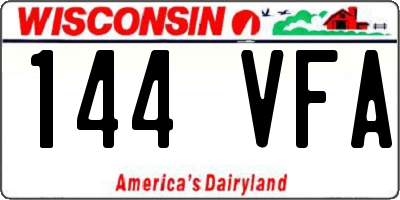 WI license plate 144VFA