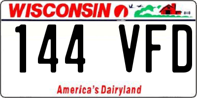 WI license plate 144VFD