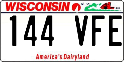 WI license plate 144VFE