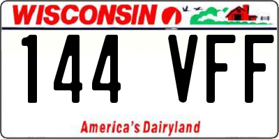 WI license plate 144VFF