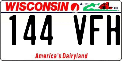WI license plate 144VFH
