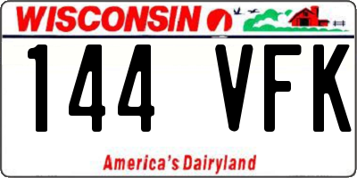 WI license plate 144VFK