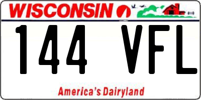 WI license plate 144VFL