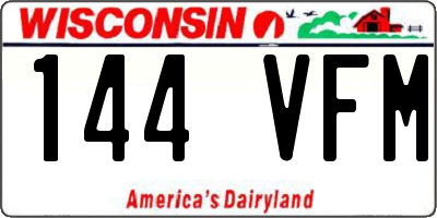 WI license plate 144VFM
